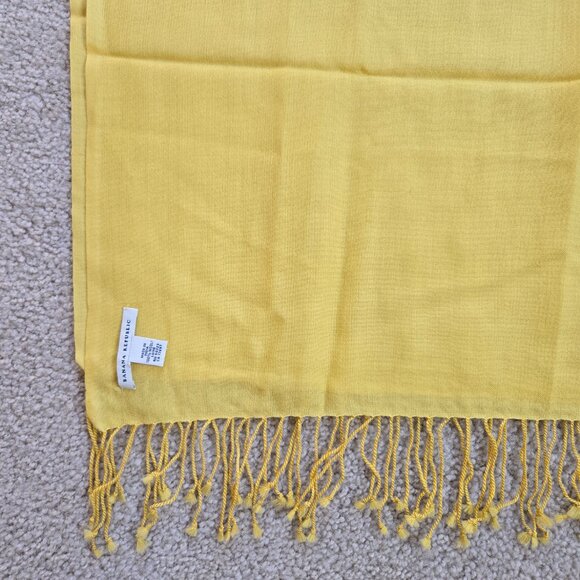 NWOT Banana Republic Yellow Ombre Lightweight Fringed Wool Scarf - Picture 6 of 7